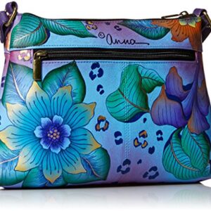 Anna by Anuschka womens Crossbody Organizer Bag - Genuine Leather, Tropical Safari, One Size US