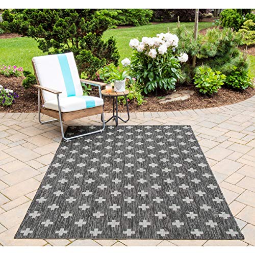 Novogratz by Momeni Villa Umbria Indoor Outdoor Rug, 9'3" x 12'6", Charcoal