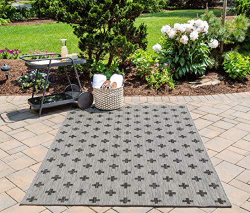 Novogratz by Momeni Villa Umbria Indoor Outdoor Rug, 5'3" x 7'6", Grey