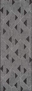 novogratz by momeni rugs villa collection sardinia indoor/outdoor area rug, 2’7″ x 7’6″ runner, charcoal