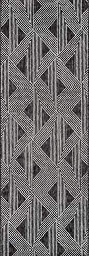 Novogratz by Momeni Rugs Villa Collection Sardinia Indoor/Outdoor Area Rug, 2'7" x 7'6" Runner, Charcoal