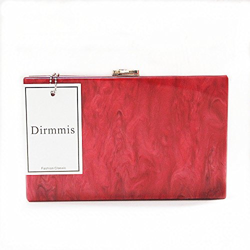 Dirmmis New Women Messenger Bag Fashion Elegant Solid Marble Pearl Woman Evening Bag Red Luxury Party Prom Clutch normal size