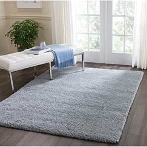 Nourison Malibu Shag Solid Ivory 2'6" x 4' Area-Rug, Easy-Cleaning, Non Shedding, Bed Room, Living Room, Dining Room, Kitchen (3x4)