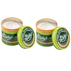 murphy’s naturals mosquito repellent candle | deet free | made with plant based essential oils and a soy/beeswax blend | 30 hour burn time | 9oz | 2 pack