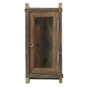 my swanky home vintage wood brick mold shadow box cabinet| wall shelf door hanging rustic