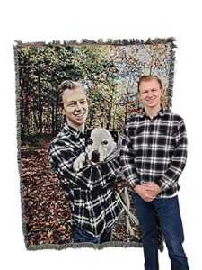 pure country weavers personalized woven photo blanket – not printed – custom gift picture tapestry throw – made in the usa (72×54)