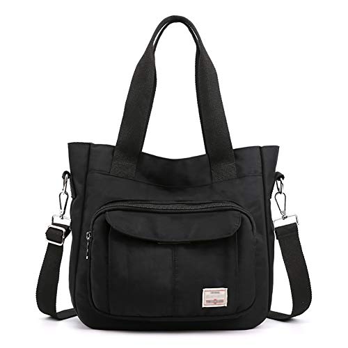 KARRESLY Women's Casual Hobo Shoulder Bag Large Capacity Nylon Daily Messenger Bag Work Shopper Handbag Purse(Black)