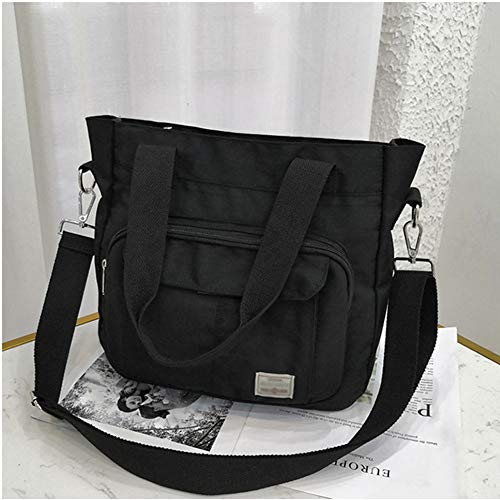 KARRESLY Women's Casual Hobo Shoulder Bag Large Capacity Nylon Daily Messenger Bag Work Shopper Handbag Purse(Black)