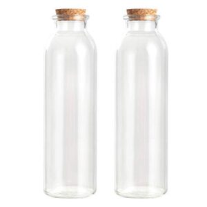 magic season decorative glass bottles with cork stoppers (12 fl oz. round bottles / 2 pcs)