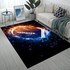 ormis american football print area rug,modern flannel microfiber non-slip floor mat carpet,5’x7