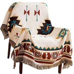 warmtide southwestern soft throw blankets with tassels cozy cotton woven aztec knitted bed couch throws sofa chair towel multi-function for home decor office travel