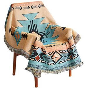 warmtide geometric soft southwestern throw blankets with tassels cozy cotton woven aztec knitted bed couch throws sofa chair towel multi-function for home decor office travel