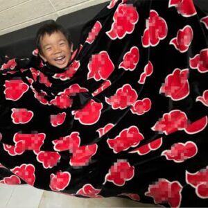 Red Clouds Coral Fleece Flannel Fleece Blanket Anime Cosplay Shawl Wrap Nap Quilt Throw Blanket (Red, 60'' x 80'')