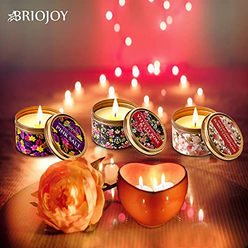 Briojoy Gifts for Women - Scented Candle Gift Set for Wife, Girlfriend, Mom, Best Friend, Daughter - Valentines Day Gift for Her - Lady Birthday Gift - All-Natural Soy Wax Candles - Spa Relaxing