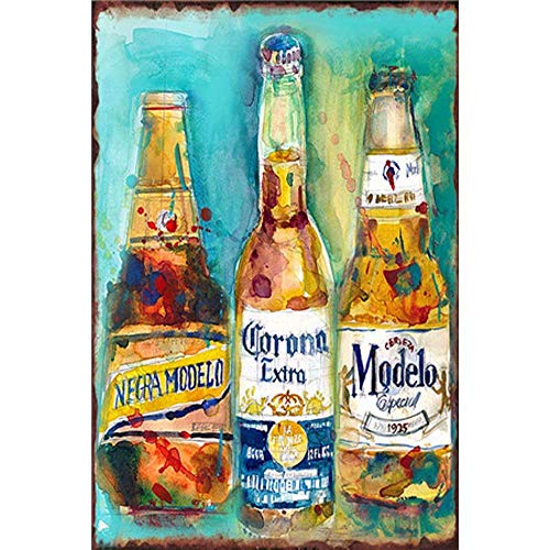 Modelo Beer Tin Sign Vintage Wall Poster Retro Iron Painting Metal Plaque Sheet for Bar Cafe Garage Home Gift Birthday Wedding