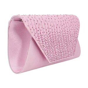 CUCTACBCT Women Envelope Clutch Purse Party Wedding Crossbody Evening Bag Prom Handbag,Pink