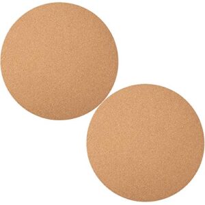 boao 2 packs cork coaster round cork mat trivet for plant 12 inch soft corkboard mat absorbent planter saucers for kitchen hot pads, pots, pans, and kettles and diy crafts supplies