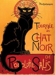 palacelearning tournée du chat noir by theophile alexandre steinlen – 1896 – the black cat – vintage poster print (laminated, 18″ x 24″)