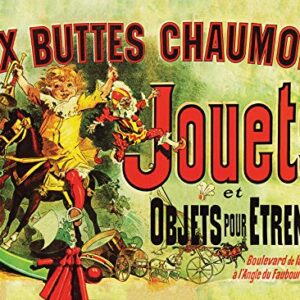 PalaceLearning Jouets Poster (as seen in Monica's Apartment on Friends) - Aux Buttes Chaumont Jouets by Jules Cheret 1885 - Vintage Art Print (Laminated, 18" x 24")