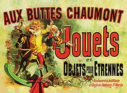 PalaceLearning Jouets Poster (as seen in Monica's Apartment on Friends) - Aux Buttes Chaumont Jouets by Jules Cheret 1885 - Vintage Art Print (Laminated, 18" x 24")