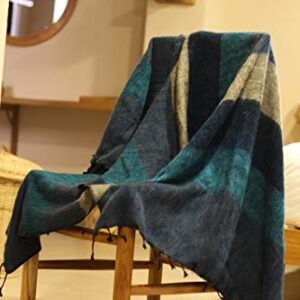 Extra Soft Yak Wool Blend Blanket/Throw - Made in Nepal Size 48" x 96"