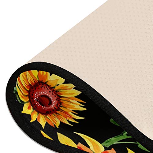 Sunflower Floral Kitchen Rugs Non-Slip Soft Doormats Bath Carpet Floor Runner Area Rugs for Home Dining Living Room Bedroom 72" X 24"