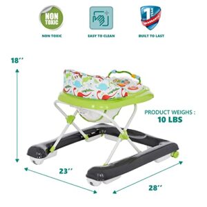 Dream On Me 2-in-1 Ava Baby Walker, Easy Convertible Baby Walker, Walk Behind, Height Adjustable Seat, Added Back Support, Detachable Slate, Green