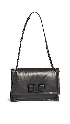 SALVATORE FERRAGAMO Women's Viva Puffy Shoulder Bag, Nero, Black, One Size