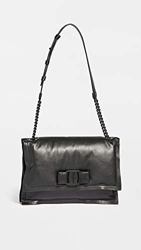 SALVATORE FERRAGAMO Women's Viva Puffy Shoulder Bag, Nero, Black, One Size