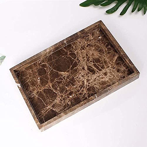 StonePlus Natural Marble Storage Vanity Tray, Cosmetics Jewelery Tray, Kitchen Organizer, Coffee Table Tray (Coffee Net, 11.8L x 7.87W x 1.18H)