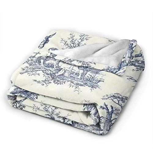 Toile Blanket Super Soft Light Weight Cozy Warm Fluffy Plush Throw Blanket for Bed Couch Living Room 40x50 inch