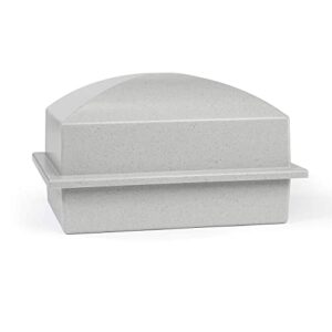 crowne vault burial urn vault | outer container to hold adult urn for cremation ashes for ground burial | made in the usa (regent, granite grey)