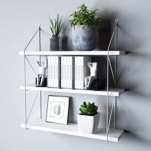 welland 3-tier display wall shelf storage rack wall rack holder rack, white