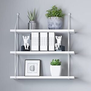 WELLAND 3-Tier Display Wall Shelf Storage Rack Wall Rack Holder Rack, White