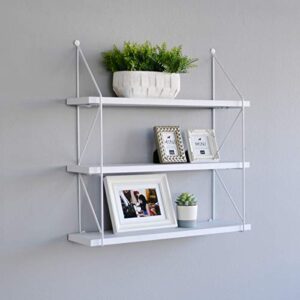 WELLAND 3-Tier Display Wall Shelf Storage Rack Wall Rack Holder Rack, White