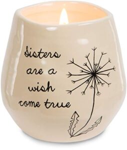 pavilion gift company plain dandelion sisters are a wish come true yellow ceramic soy serenity scented candle