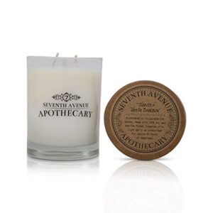 apothecary glass jar double wick 14 ounce aromatherapy soy candle (tobacco & vanilla bourbon)