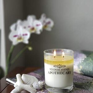 Apothecary Glass Jar Double Wick 14 Ounce Aromatherapy Soy Candle (Tobacco & Vanilla Bourbon)