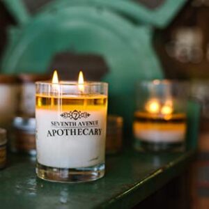 Apothecary Glass Jar Double Wick 14 Ounce Aromatherapy Soy Candle (Tobacco & Vanilla Bourbon)