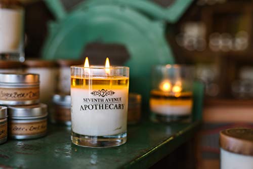 Apothecary Glass Jar Double Wick 14 Ounce Aromatherapy Soy Candle (Tobacco & Vanilla Bourbon)