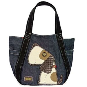 Chala Toffy Dog Carryall Zip Denim Tote Handbag, Dog Lovers Gift