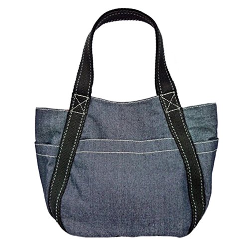 Chala Toffy Dog Carryall Zip Denim Tote Handbag, Dog Lovers Gift