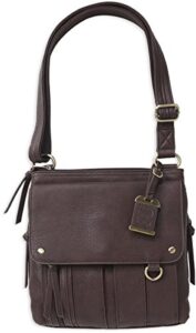 bulldog bdp-035 medium cross body style purse with holster chocolate brown (11″ x 11″ x 2″)