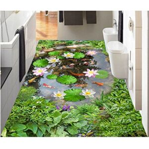 zah thin area rug non-slip doormat carpet printing rug for living room, bedroom, kitchen, bathroom (2×3-19.7″x31.5″, lotus pond)