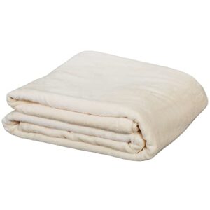 EARTHLITE Premium Fleece Blanket – Extra Soft Brushed Micro-Fleece, Reversible, Machine-Washable, Massage Table Blanket/Bed Blanket (60" x 90"), Cream