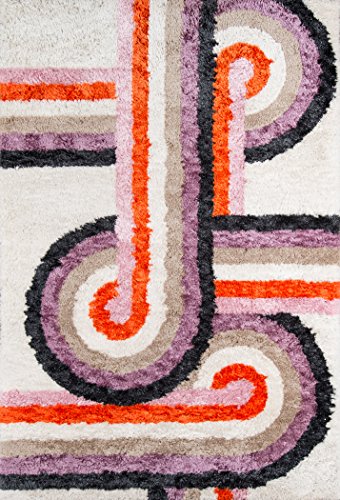 Novogratz by Momeni Rugs Retro Collection Turnstyle Shag Area Rug, 2'3" x 7'6" Runner, Lavender