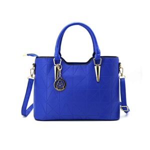 LIZHIGU Womens Leather Shoulder Bag Tote Purse Fashion Top Handle Satchel Handbags Royal Blue