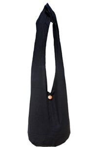raanpahmuang plain thai cotton yaam monks shoulder bag – long strap, medium, black