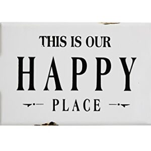 Creative Co-Op Distressed Metal Sentimental Wall Sign, “This is Our Happy Place”