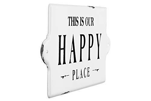 Creative Co-Op Distressed Metal Sentimental Wall Sign, “This is Our Happy Place”